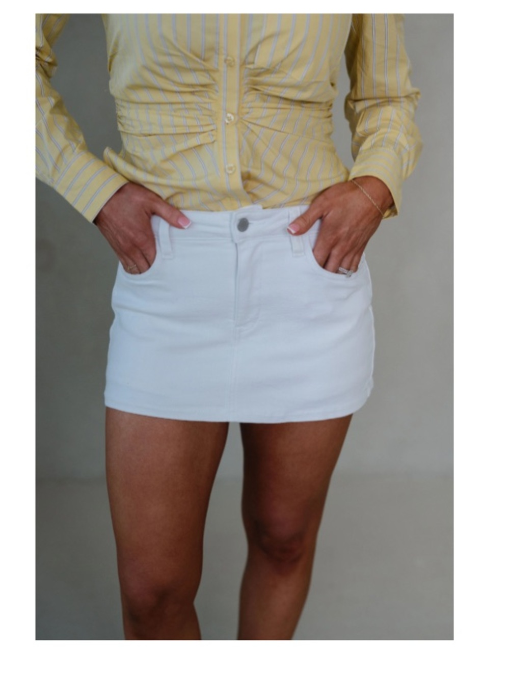 These Three Boutique White Denim Skort